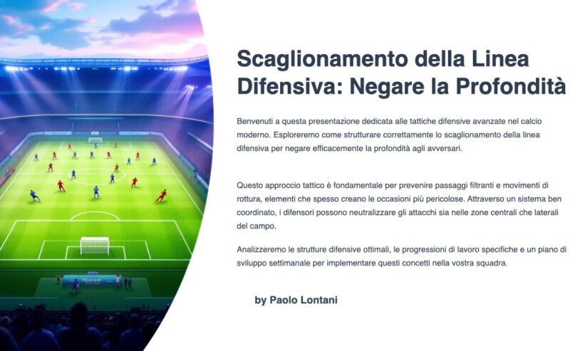 Scaglionamento della Linea Difensiva: Negare la Profondità